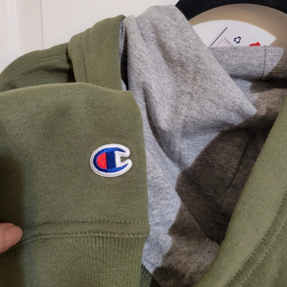NWT Champion Men's Powerblend Fleece Hoodie Cargo Olive XL - Picture 9 of 11